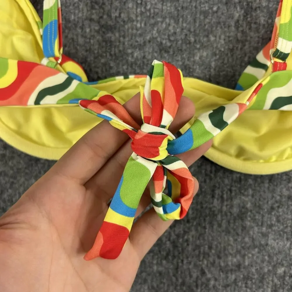 Monday Swimwear Bikini Set Large Maui Top Morocco Bottom in Island Aura Summer